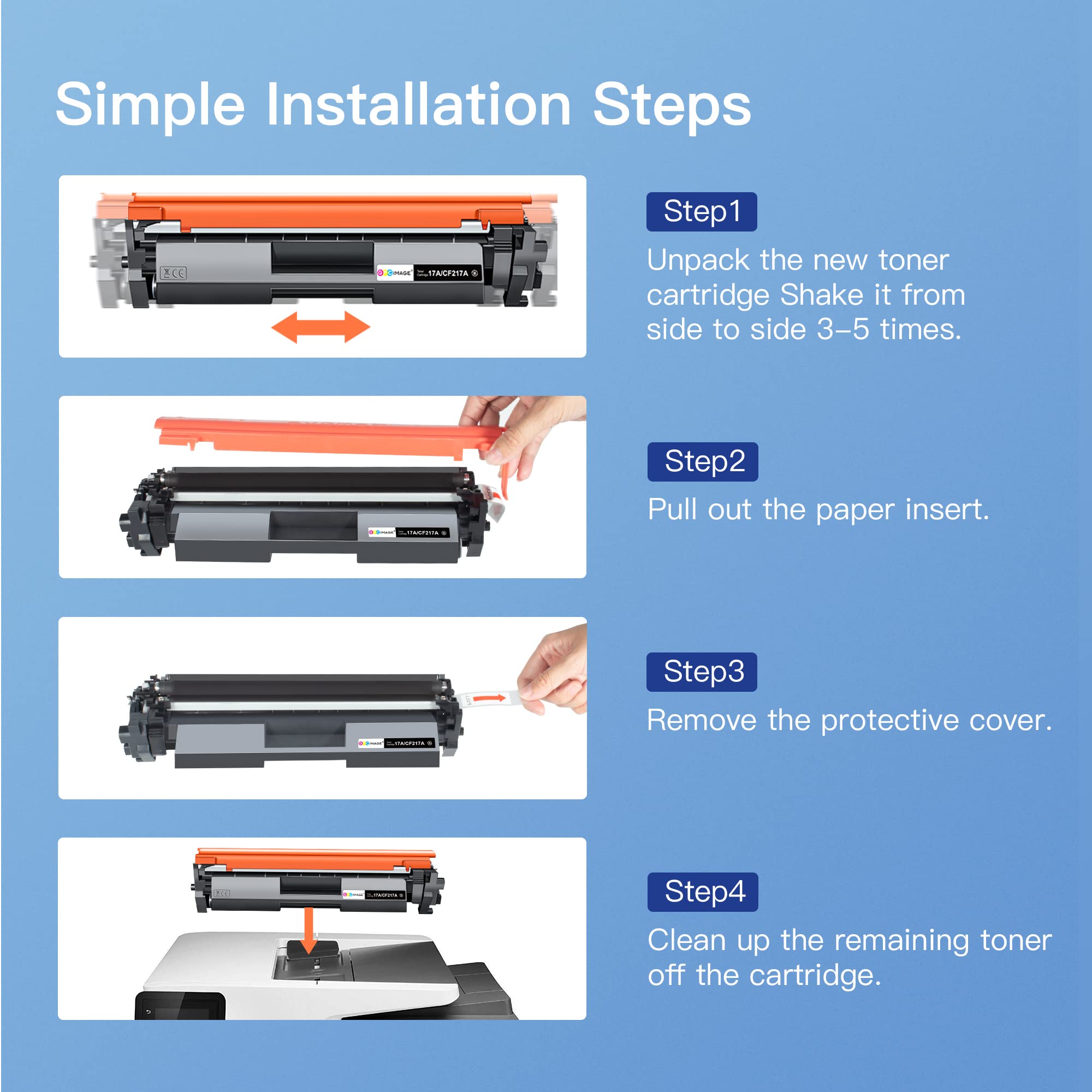 GPC Image for HP 17A CF217A Toner-Cartridge Black Replacement (Latest Chip) for HP 17A CF217A M102w Toner Work with Laserjet Pro M102w M130nw M130fw M130fn M102a Pro MFP M130 M102 Printer (2 Pack