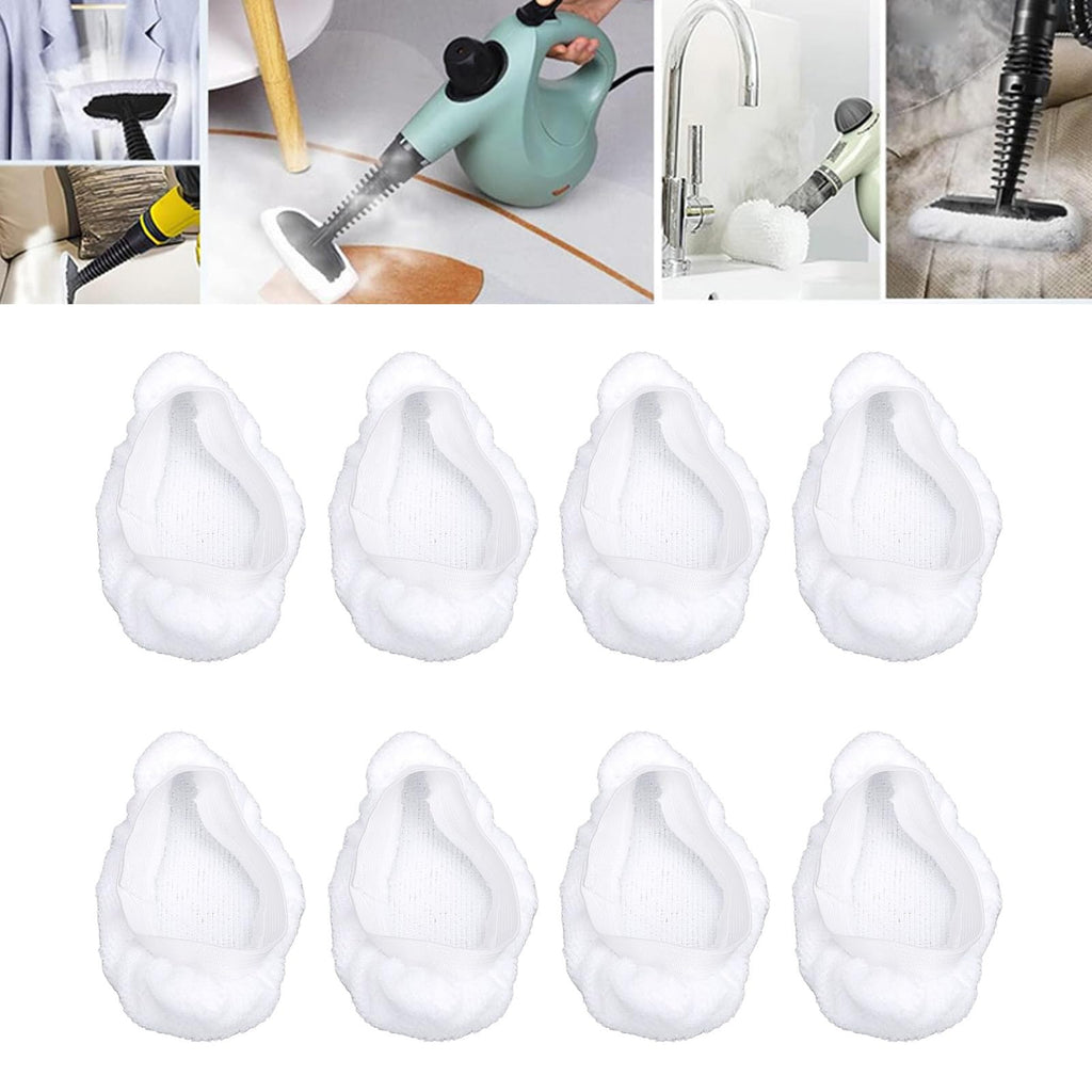 8-Pack Universal Steam Mop Pads - Reusable Microfiber Cloths for Handheld Steam Cleaners, Compatible with Black & Decker, Euroflex, Vapamore & More, Machine Washable
