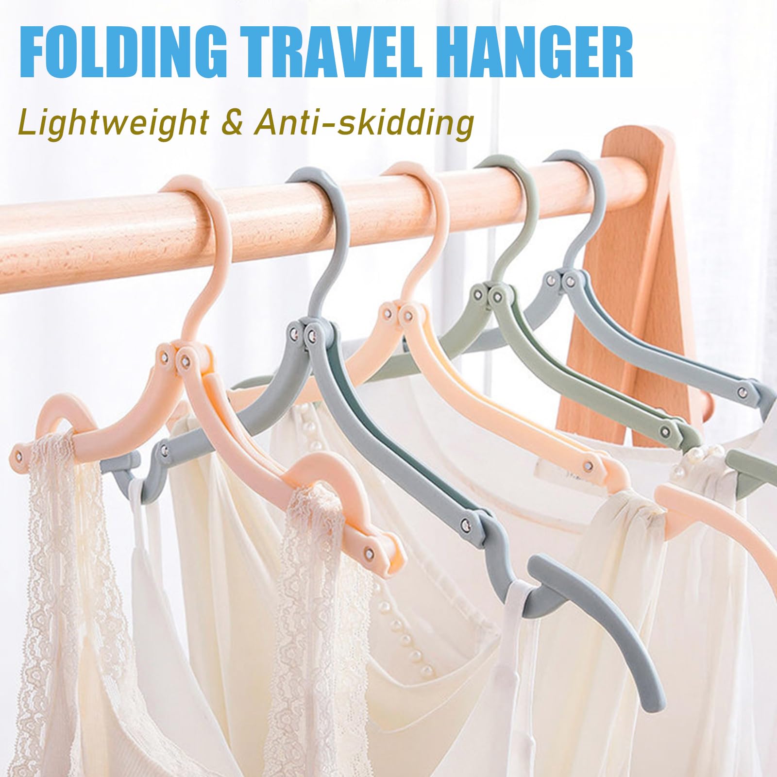 24PCS Travel Hangers Folding Hangers Portable Clothes Hangers,Lightweight Foldable Suitable for Travel Business Camping and Home