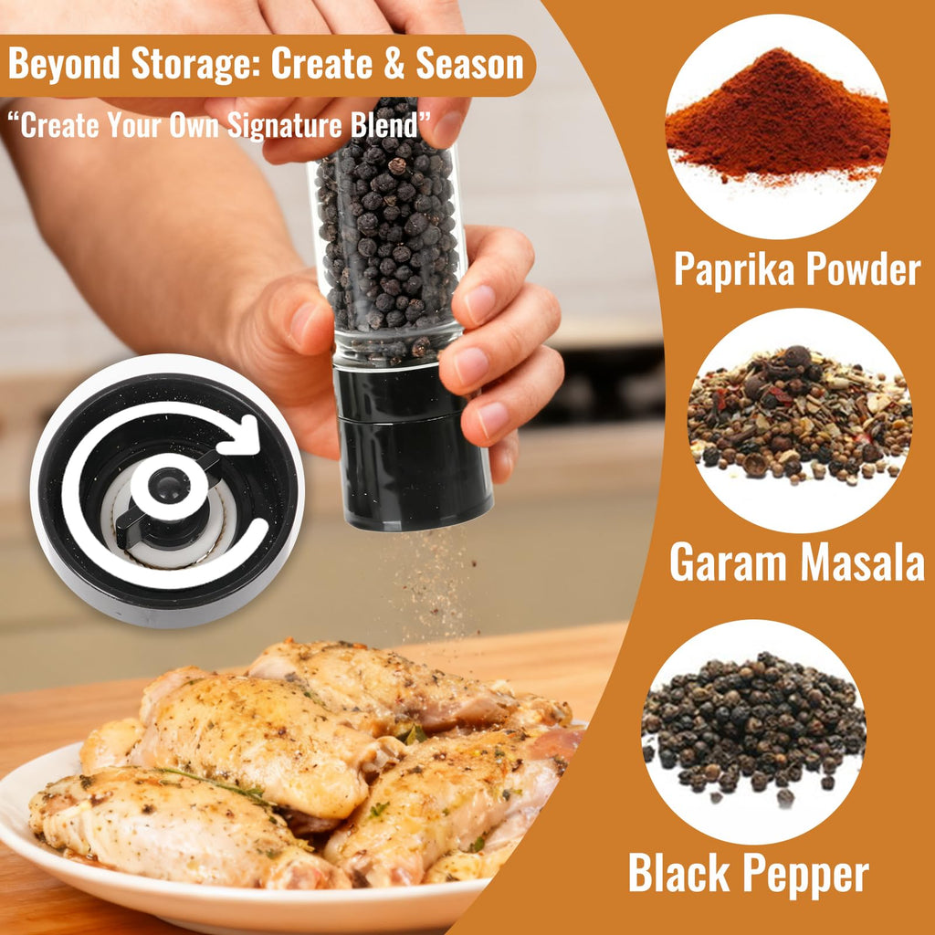 4oz Glass Spice Jars with Bamboo Lids, 24 Pack Empty Square Spice Bottles with Grinder, Stickers and Brush for Cabinet, Drawer, Rack, Pantry, Kitchen and Seasoning Organizer
