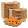 Paper Food Boats, 100 PCS Disposable Brown Kraft Snack Trays, Salad Dressing Plates, Greaseproof Souffle Cups French Fries Taco Holder Party Serving Bowls for Birthday Wedding Picnic BBQ Parties