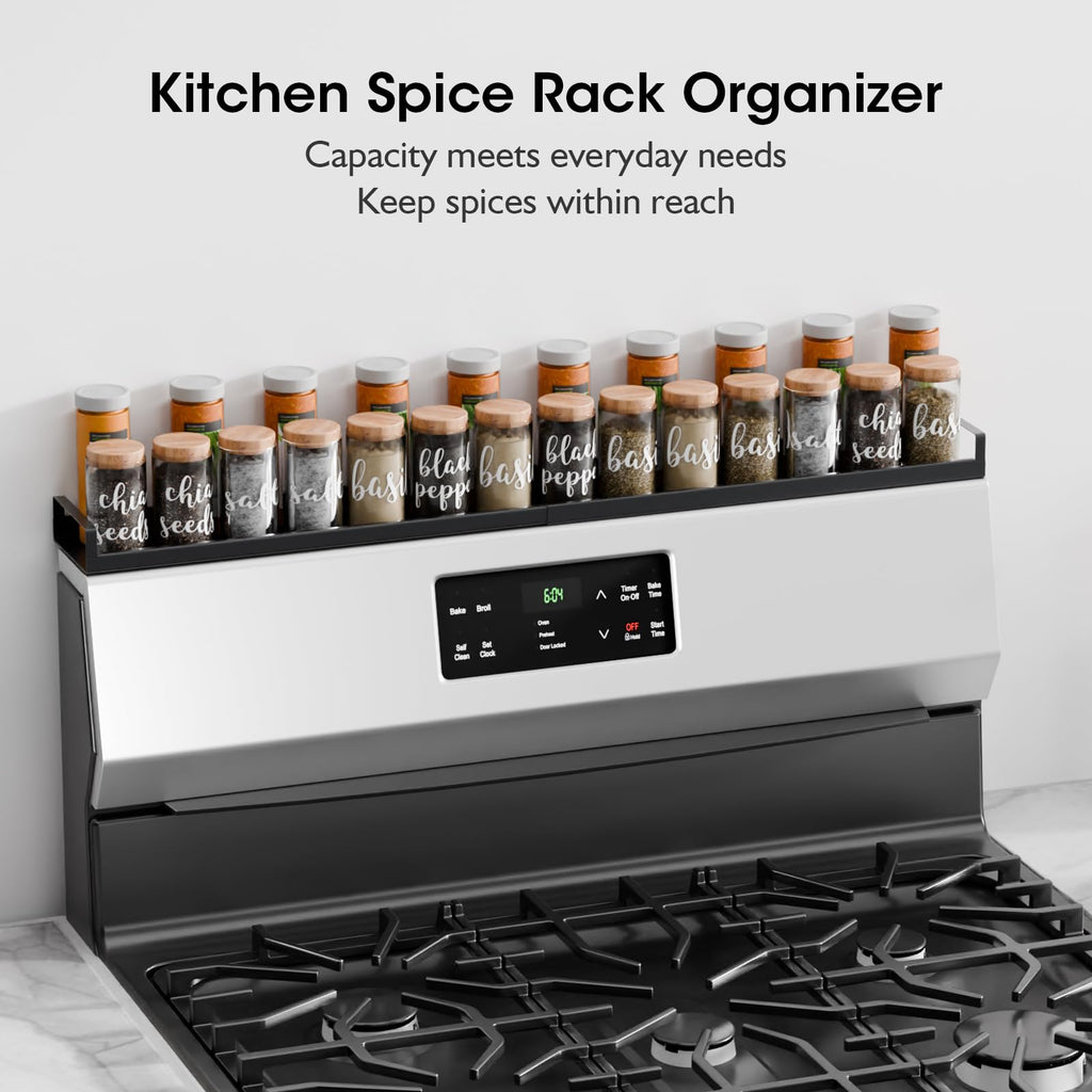 Bumusty Magnetic Shelf for Stove, Kitchen Shelf Magnetic Stove Top Shelf, 30" Expandable Over The Kitchen Organization for Flat Top Stove Only
