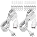 DiCUNO Hanging Extension Lantern Cord, 19.7Ft Cable with E26 Bulb Socket, 2-Prong Plug and On/Off Switch Button, White Pendant Lamp Cord for Kitchen Bedroom Plant Growth Light, 2 Pack