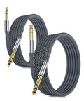 Ruxely 6.35mm TRS Instrument Cable 10FT 2-Pack,Straight 1/4 Inch Male Jack Stereo Audio Interconnect Cord,6.35 Balanced Lead Line for Electric Guitar,Bass,Keyboard,Mixer,Amplifier,Amp,Speaker,Equalizer