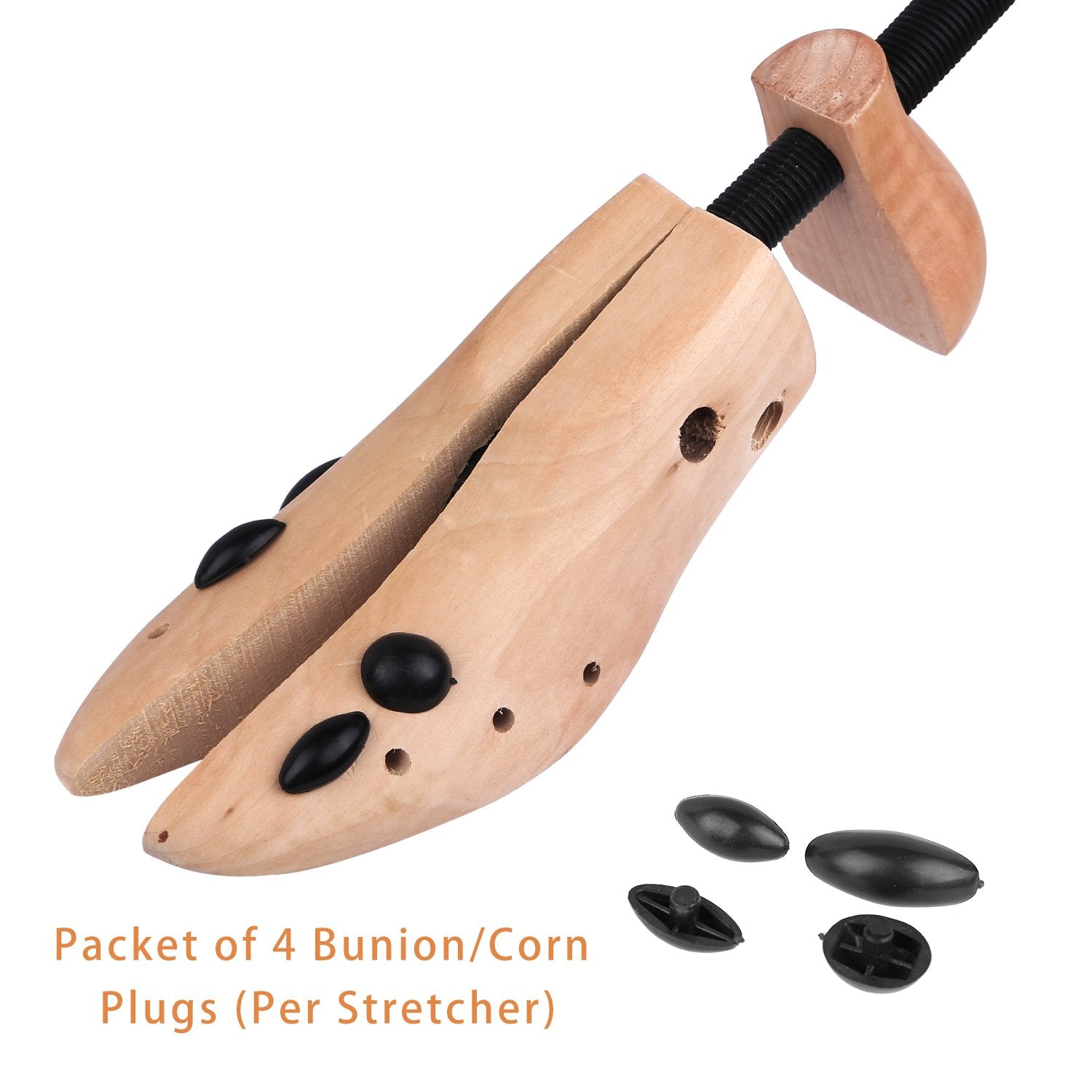 KevenAnna Pair of Premium Professional 4-way Wooden Shoe Trees, Wooden Shoe Stretcher for Men or Women (Medium)