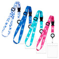 Cruise Lanyard Set, 4pcs Adjustable Cruise Lanyard Retractable Cruise Ship Card Lanyard Waterproof Cruise Lanyard with ID Holder for Cruise Must-Have Accessories (4 Colors)