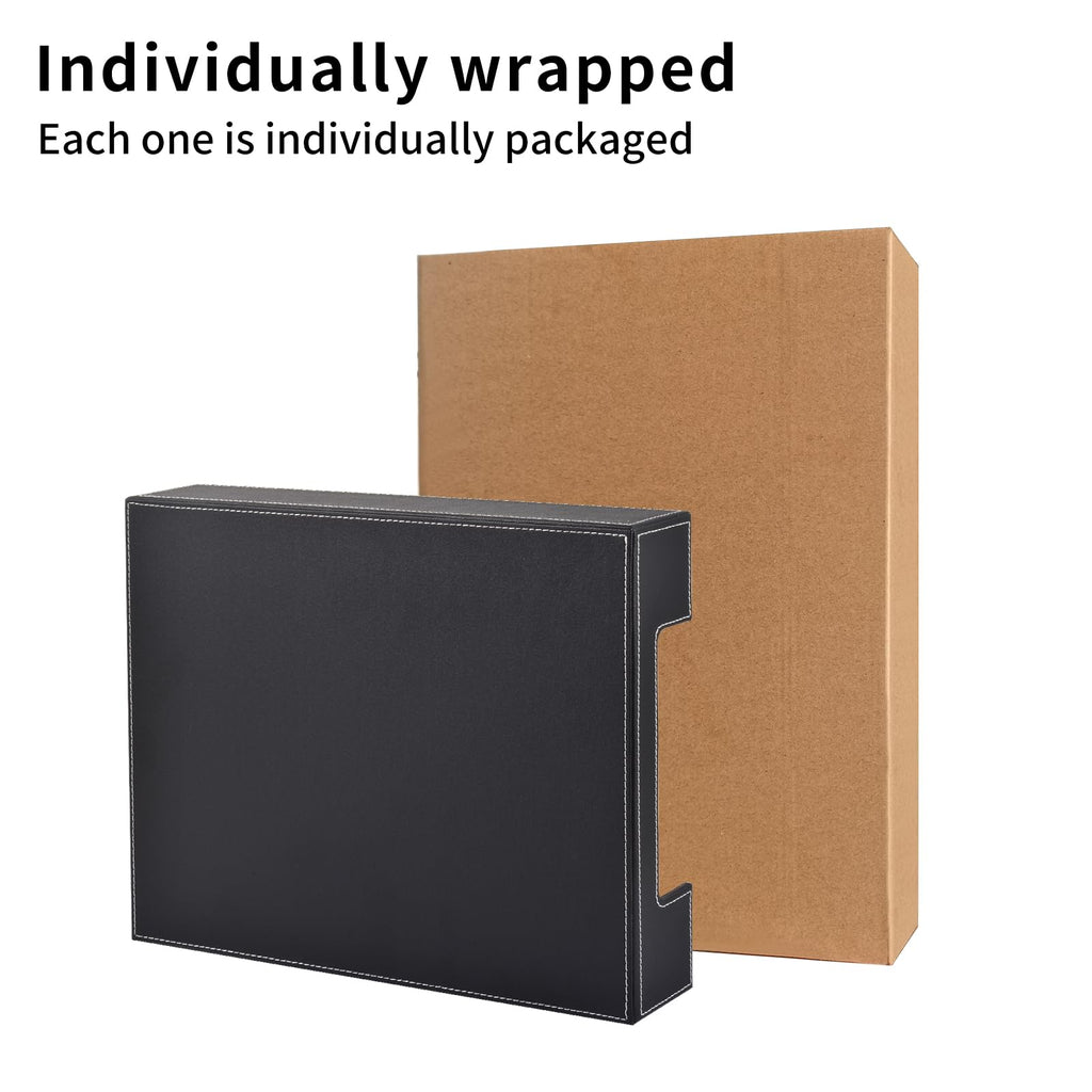 Leather Letter Tray, Office Supplies Multipurpose Desk Organizer, Mail, Paper, Files, Magazines, Jewelry, Cosmetics,Stackable Office Organization Drawers,Black