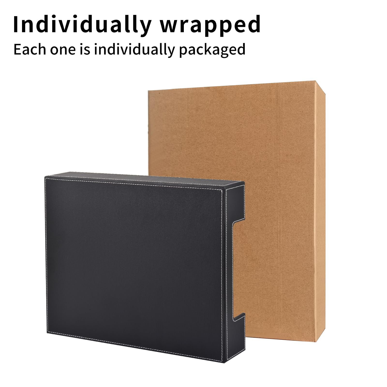 Leather Letter Tray, Office Supplies Multipurpose Desk Organizer, Mail, Paper, Files, Magazines, Jewelry, Cosmetics,Stackable Office Organization Drawers,Black