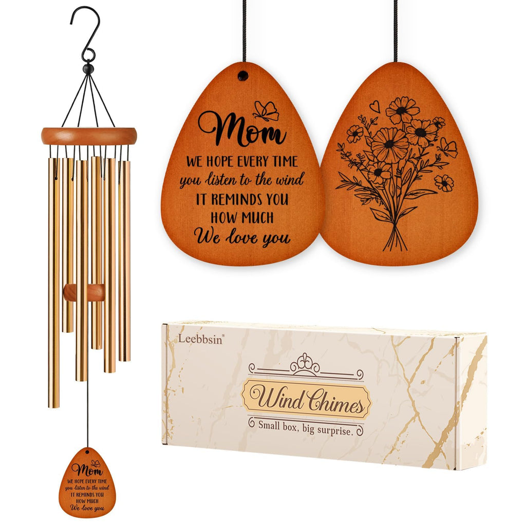 Leebbsin Gifts for Mom, Moms Wind Chimes, Mother's Day Best Gift for Mom, Mother Birthday Gift from Daughter Son, Love Reminder Gifts for Mother's Day Christmas