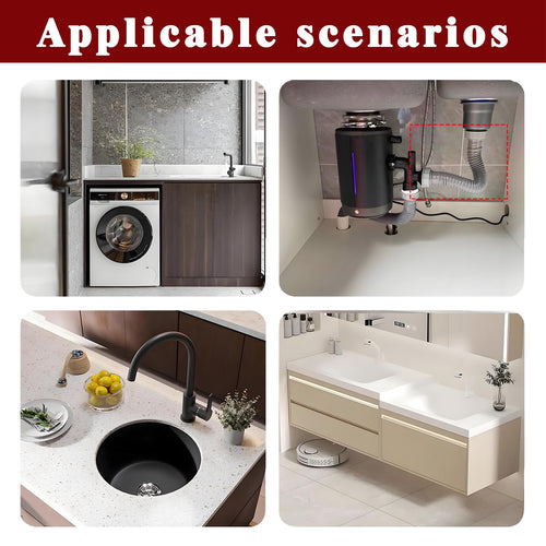 1-1/2 Inch Flexible Sink Drain Pipe, Scalable 13-33.5 Inch P Trap Pipe, Kitchen Sink Drain Kit，Bathroom Sink Drain, Contains 1-1/4 Inch Adapter (Gray)