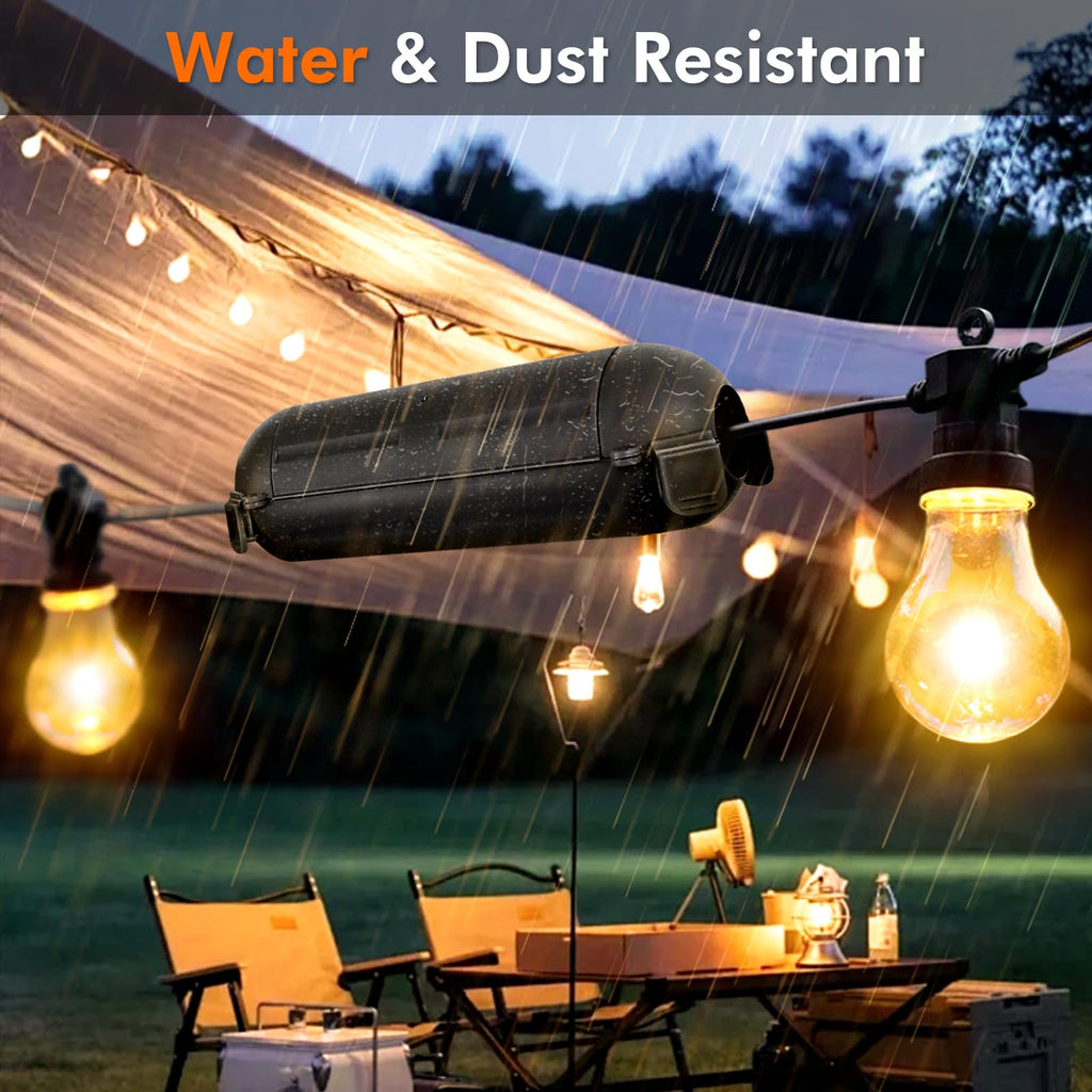 3 Pack Restmo Compact Outdoor Extension Cord Cover, IP44 Waterproof Box and Safety Housing Case, Ideal to Protect Outdoor Plugs, Electrical Connections, Holiday Decoration Lights, Size Small, Black