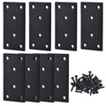 Worldity 8 Pcs Metal Flat Straight Brace Bracket, 3.94 x 1.97 Inches Stainless Steel Braces Brackets, Joining Plate for Wood Furniture Fence Fastening with Screws, Fixing Corner Brace