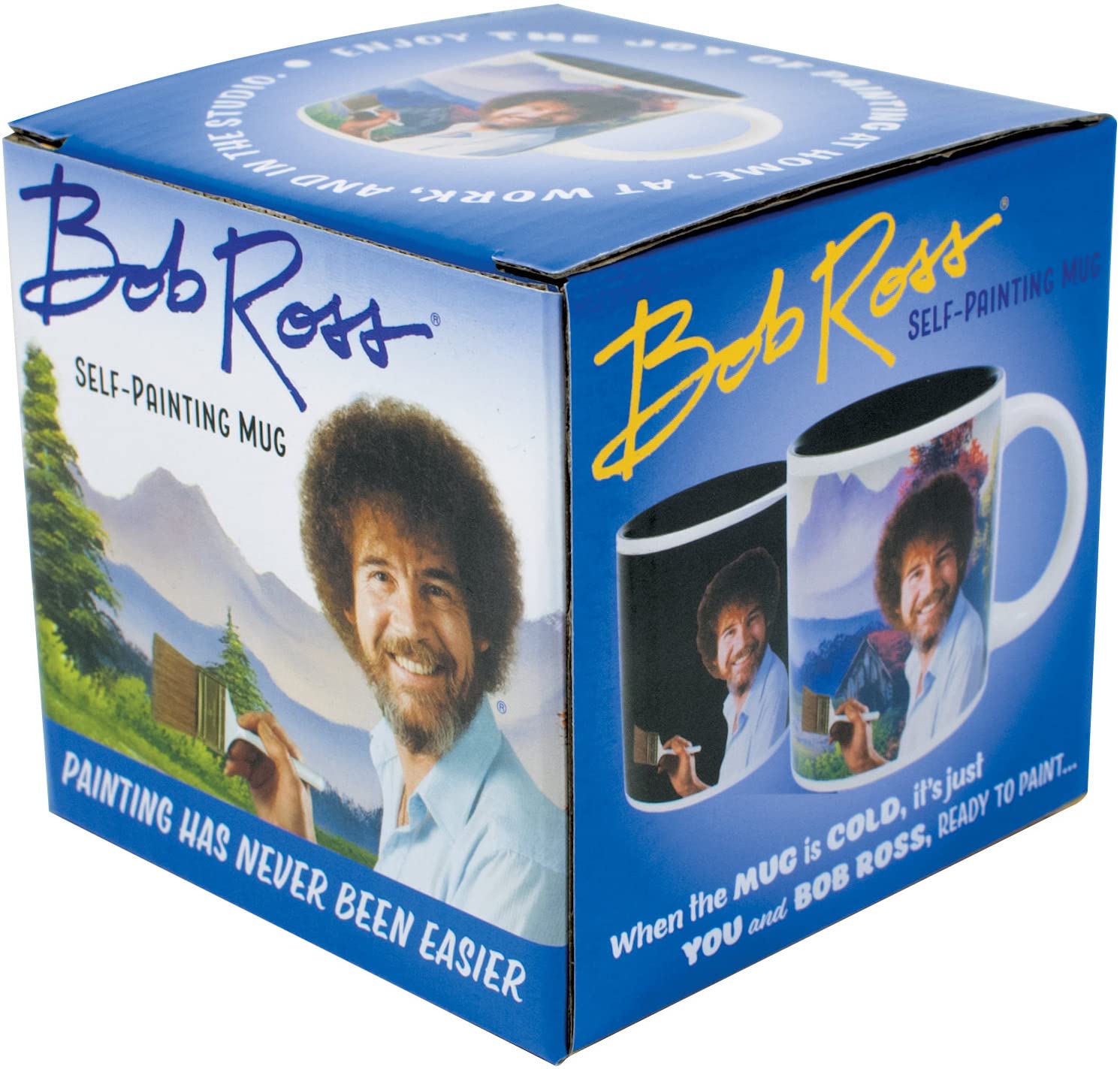 The Unemployed Philosophers Guild Bob Ross Self-Painting Mug - in A Fun Gift Box