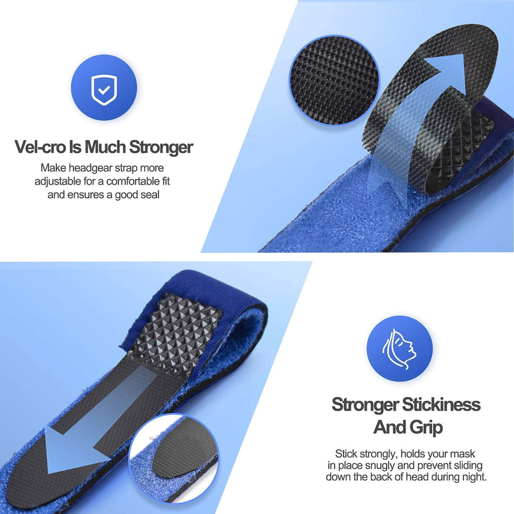 2 Pack Universal Replacement Headgear Strap for Various Masks, Adjustable CPAP Strap with Stronger Vel-cro and Elasticity, Headgear for Comfortable Fit & Seal
