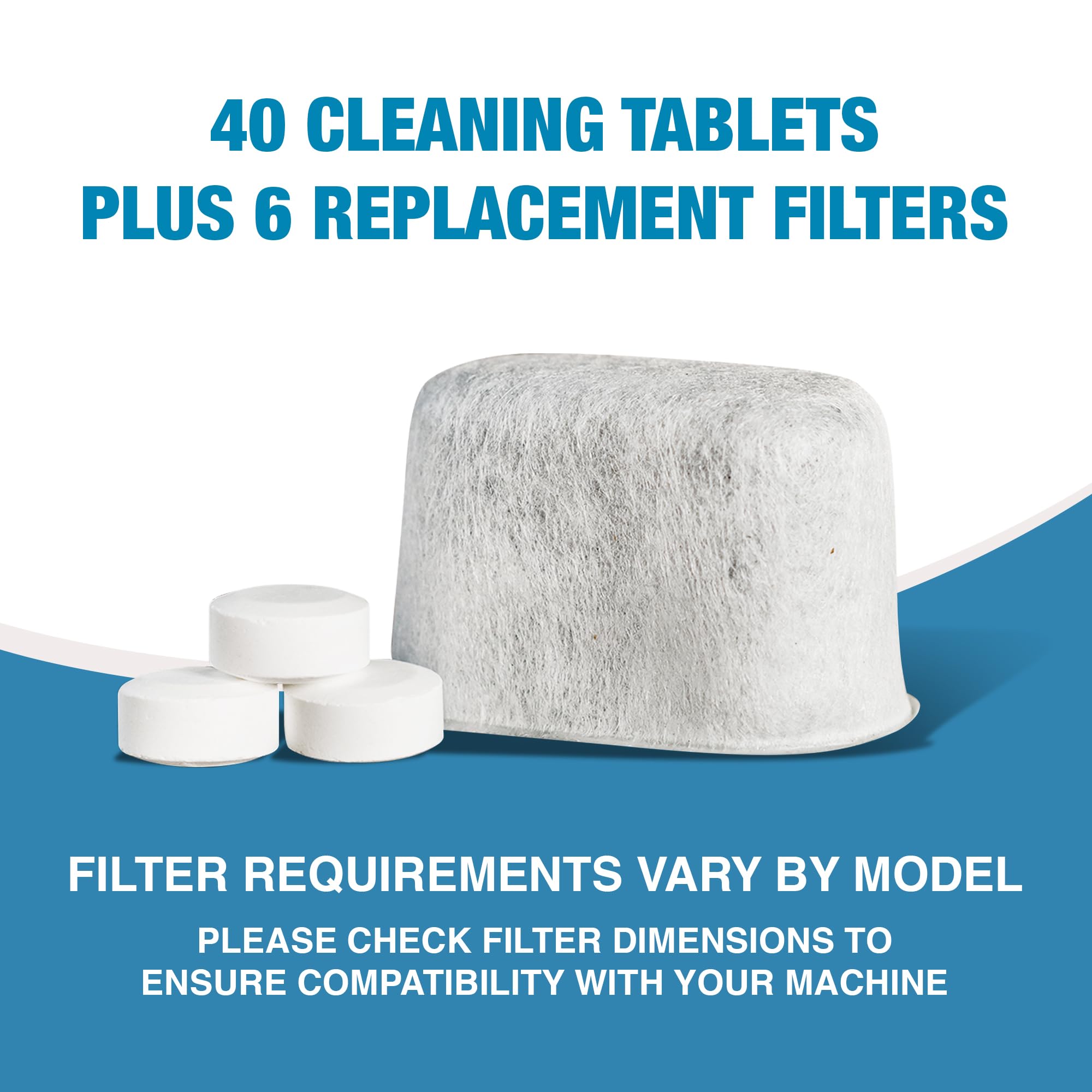 CleanEspresso - Breville Cleaning Kit - 40 Cleaning Tablets and 6 Water Filters for Breville Espresso Machines - 2g Espresso Machine Tablets
