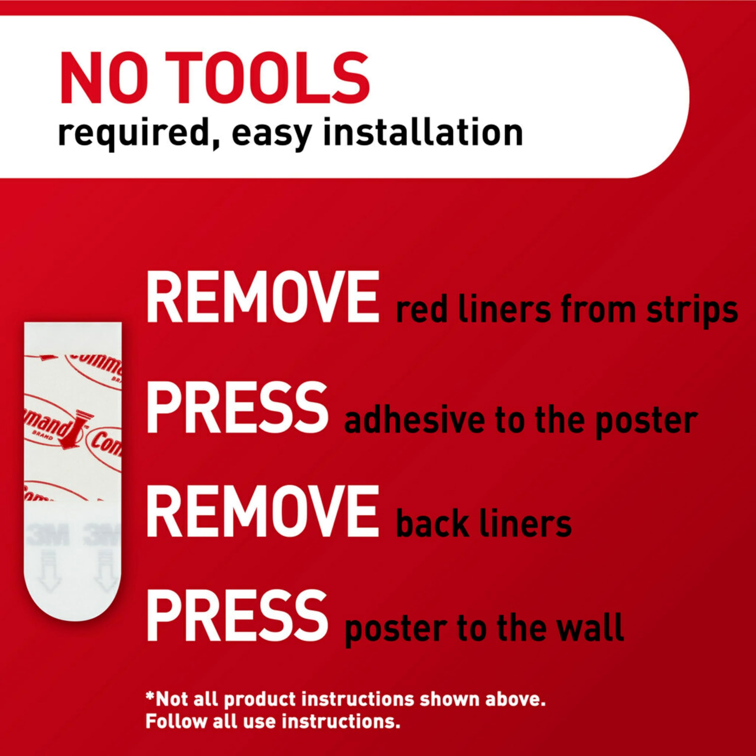 Command Poster Hanging Strips, 136-Strips, Decorate Damage-Free