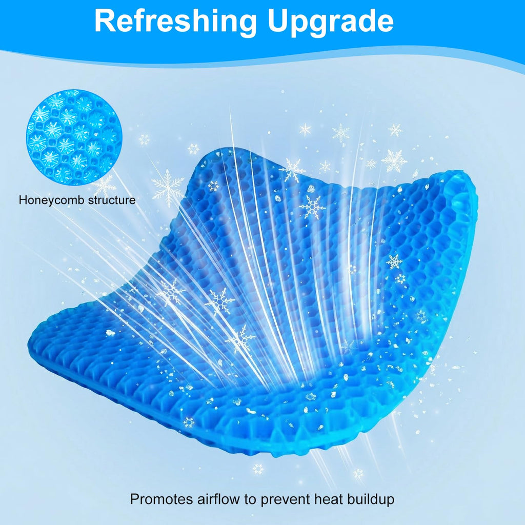 Large Gel Seat Cushion for Long Sitting with 2 Non-Slip Cover-45 x 45cm,Extra Comfort for Stadium,Airplane,Office Chair,air Plane,bleacher,Booster,car,Sporting Events,Wheelchair seat Cushion