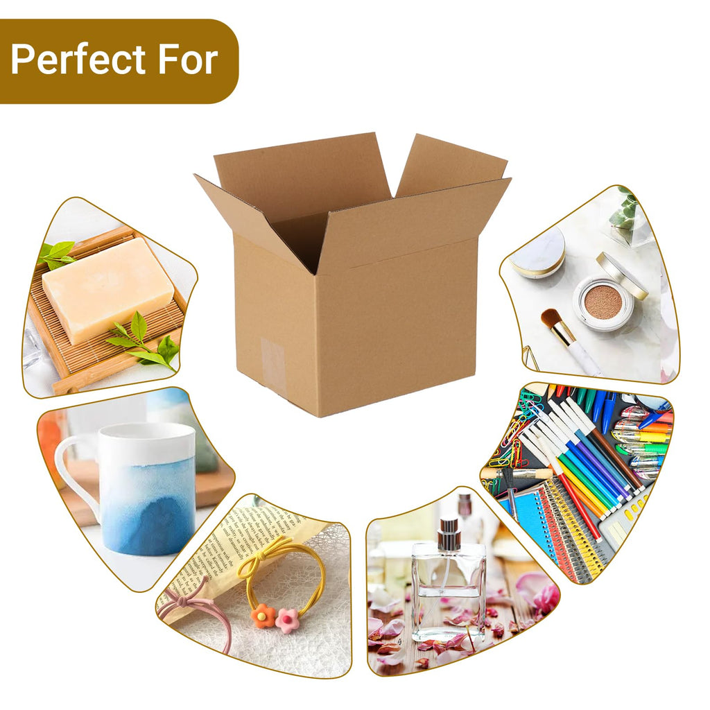zmybcpack 40 pack 8x6x6 inch Shipping Boxes, Corrugated Cardboard Mailer Shipping Boxes, Kraft Cardboard Mailing Packing Boxes Bulk for Packaging, Mailing, Storage, Small Business