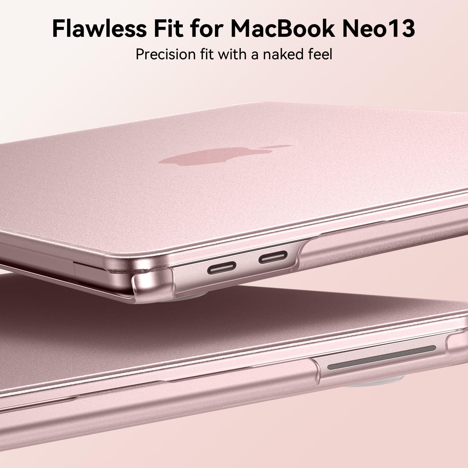 EooCoo for MacBook Neo Case 13 inch 2026 A3404, 100% Match Official Color, Anti-Fingerprint & Scratch Sturdy Protective Hard Shell with Keyboard Cover, Laptop Accessories, Matte Blush Pink