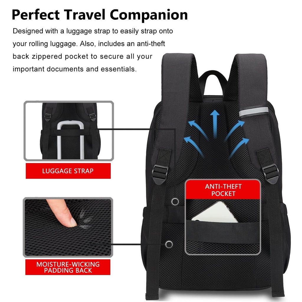 Deep Storage Laptop Backpack with USB Charging Port[Water Resistant] College School Computer Bookbag Fits 15.6 Inch Laptop