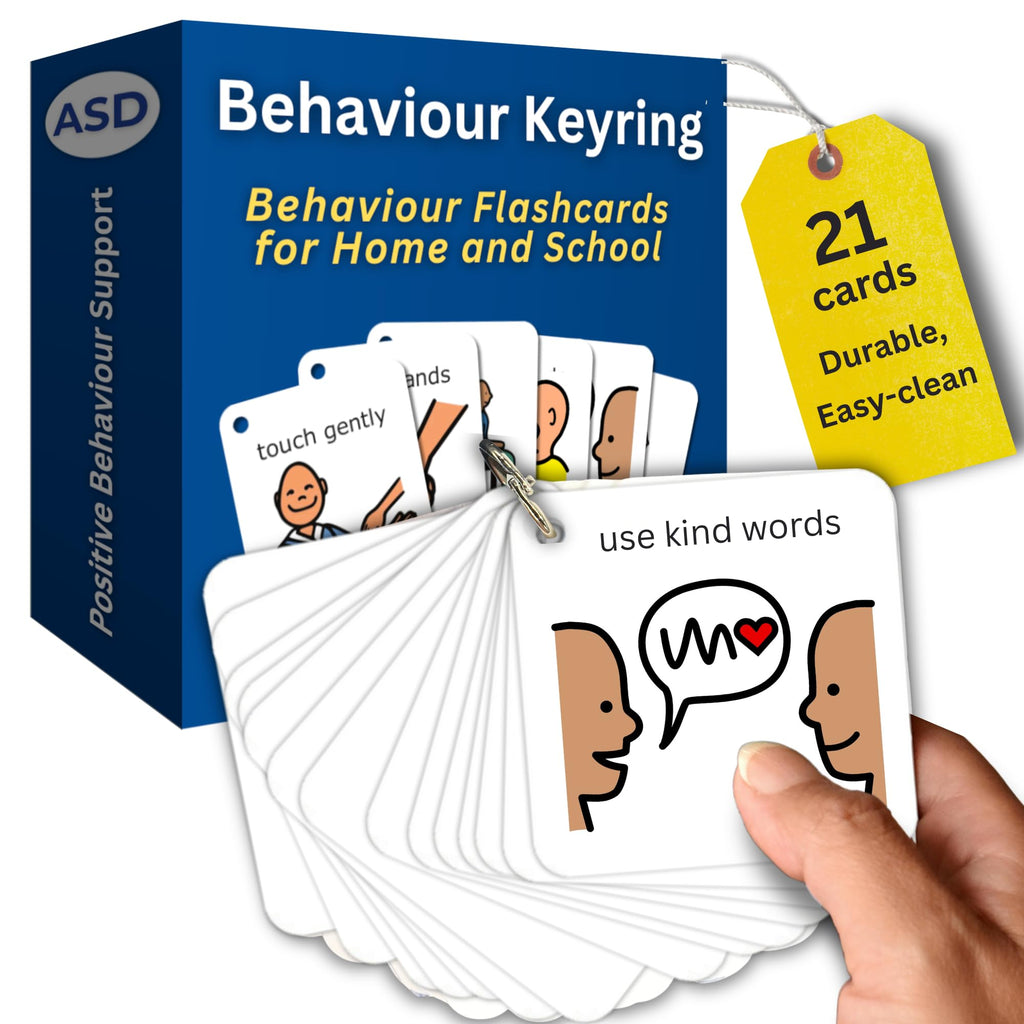 Behavior Keyring Lanyard -ABA Therapy Materials -Premium Plastic Material -Special Education Classroom Supplies -Autism Learning Materials (English)