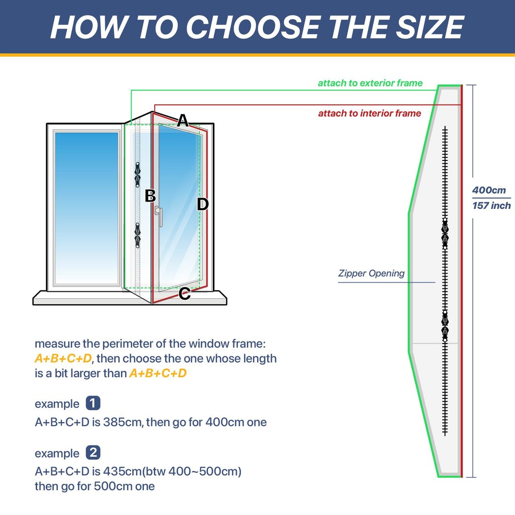 LOVIGA 400CM(157") Air Conditioner Window Kit Window Seal, Casement Window Vent Kit for Portable Air Conditioner & Ventilation System with Zipper Opening,Easy to Install No Drilling