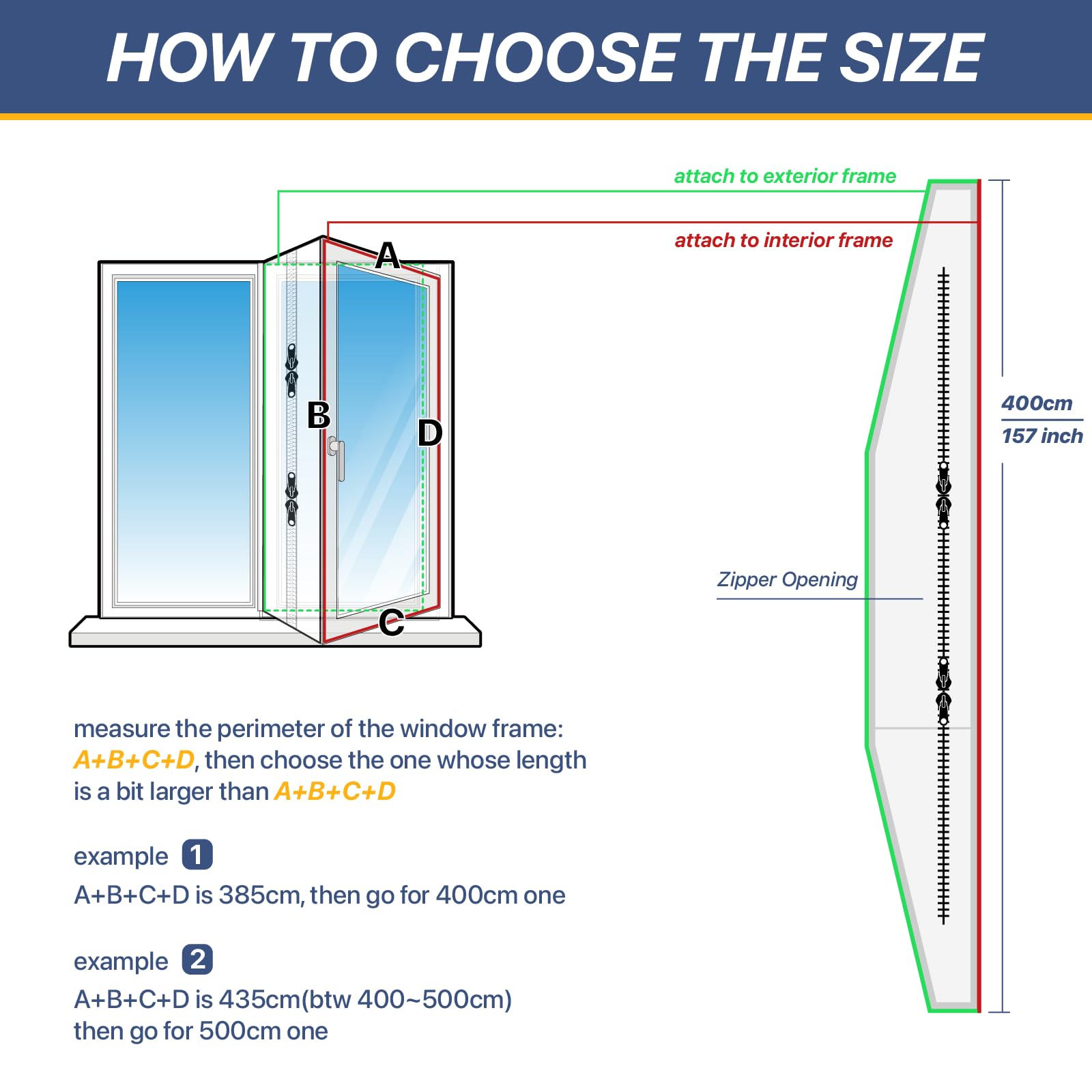 LOVIGA 400CM(157") Air Conditioner Window Kit Window Seal, Casement Window Vent Kit for Portable Air Conditioner & Ventilation System with Zipper Opening,Easy to Install No Drilling