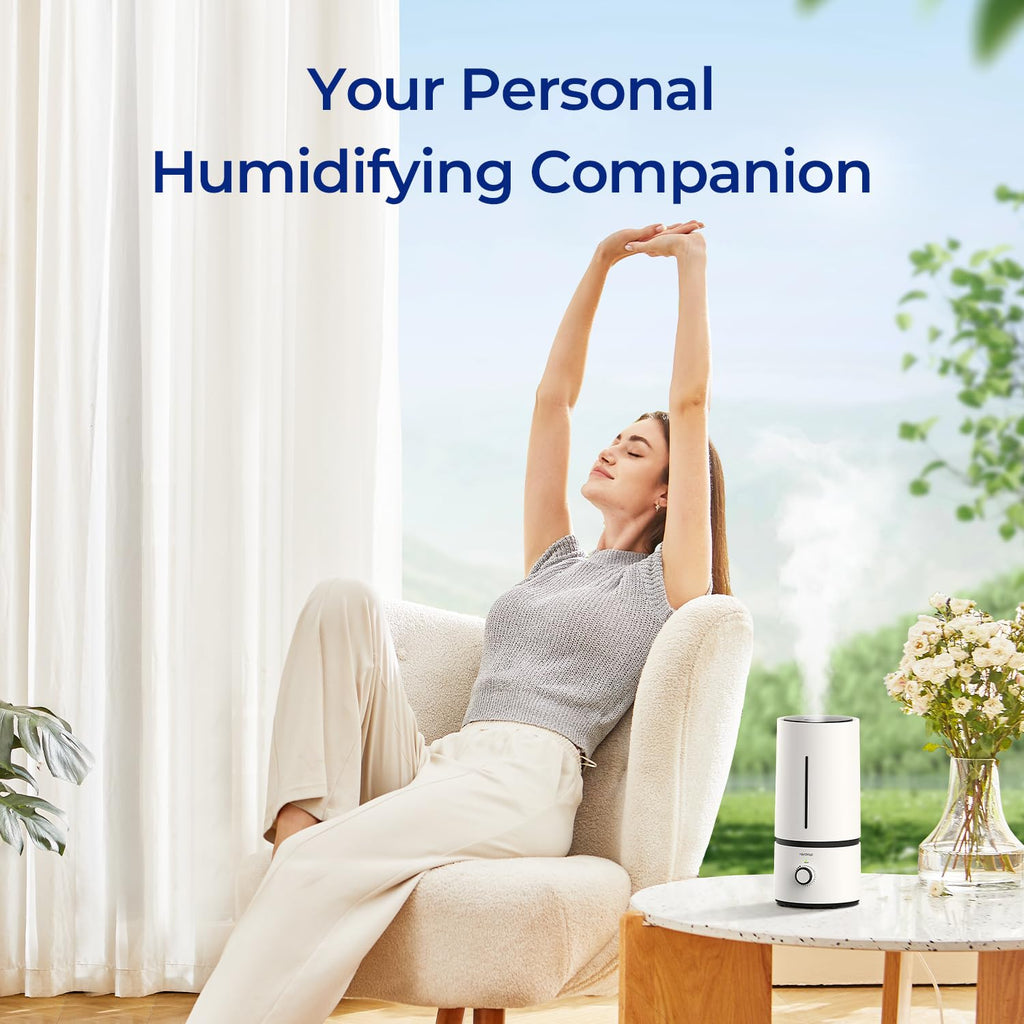 raydrop Cool Mist Humidifiers for Babies, 1.70 L Quiet and Small Ultrasonic Humidifier for Bedroom Nightstand, Space-Saving, Auto Shut Off