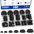 Tnisesm 65PCS 6 Sizes Black Rubber Plugs for Round Holes Silicone Plugs, 1" 3/4" 5/8" 1/2" 3/8" 1/4" Round Hole Plug Snap Locking, Used for Furniture