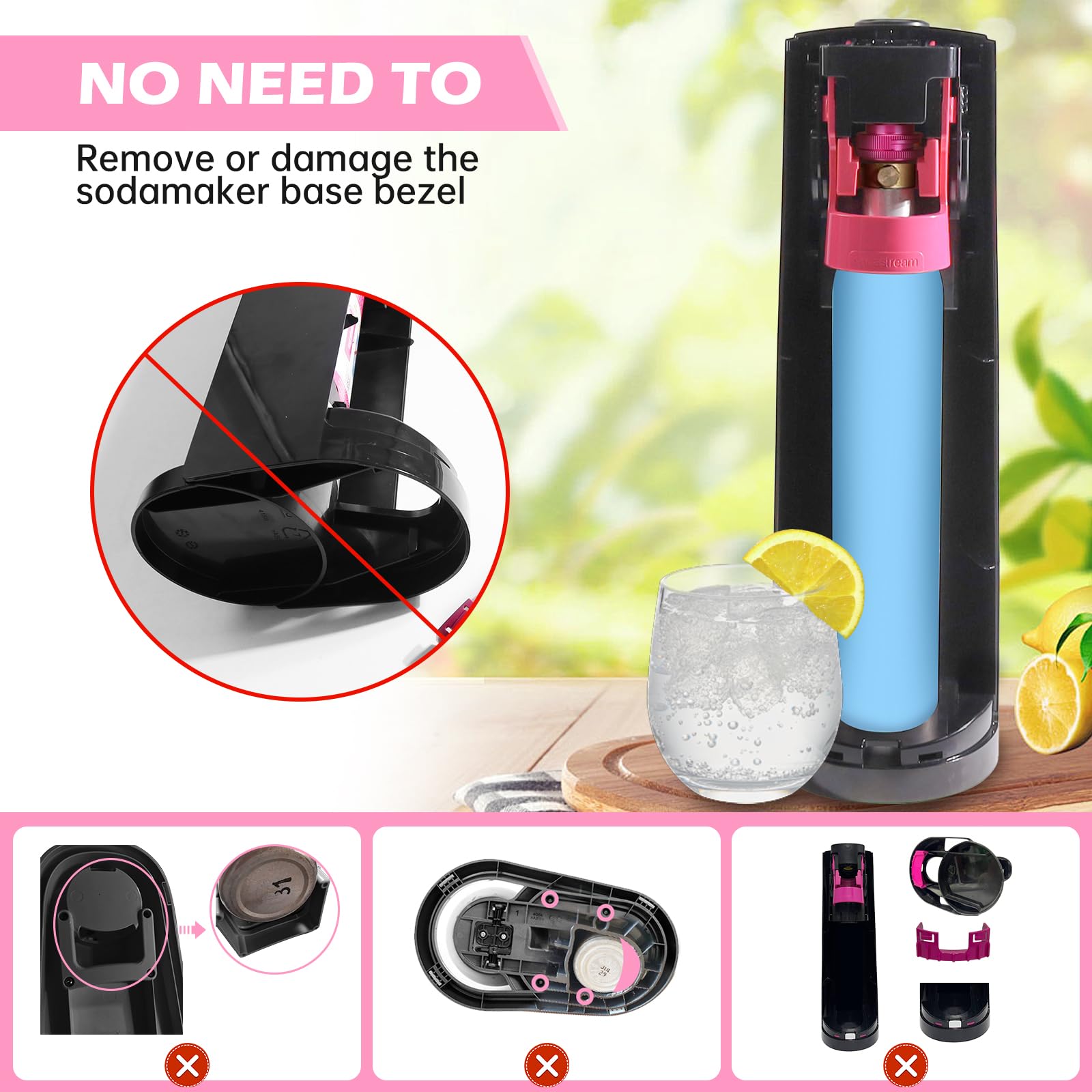 HK Quick Adapter for CO2 Soda, Water Bubbler for Terra/Art/Duo Sparkling Water Maker, Connecting Original Blue CO2 Cylinder with TR21-4 Male Thread