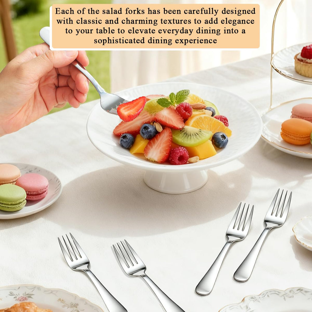 Cake Forks Set of 24, Stainless Steel 14cm Dessert Fork for Cocktail, Dessert, Cake, Tea, Fruit, Cheese, Appetizer Small Forks for Party, Hotel, Restaurant, Cafes