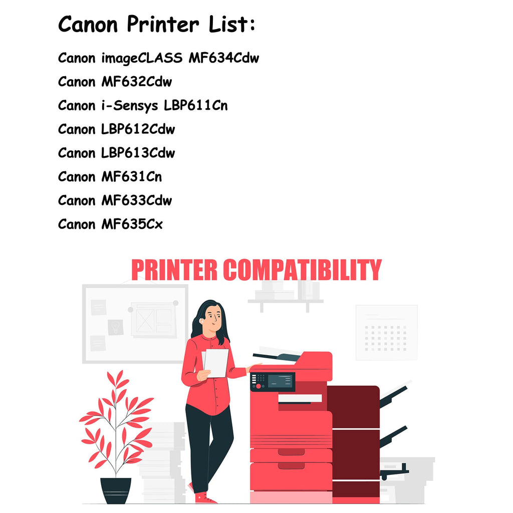 PrinterPro™ Compatible Toner Cartridge Replacement for Canon 045H Toner Cartridge CRG-045 CRG 045H High Yield - Canon Printer ImageClass MF632cdw ImageClass MF634cdw LBP611Cn LBP612Cdw (2 Black)