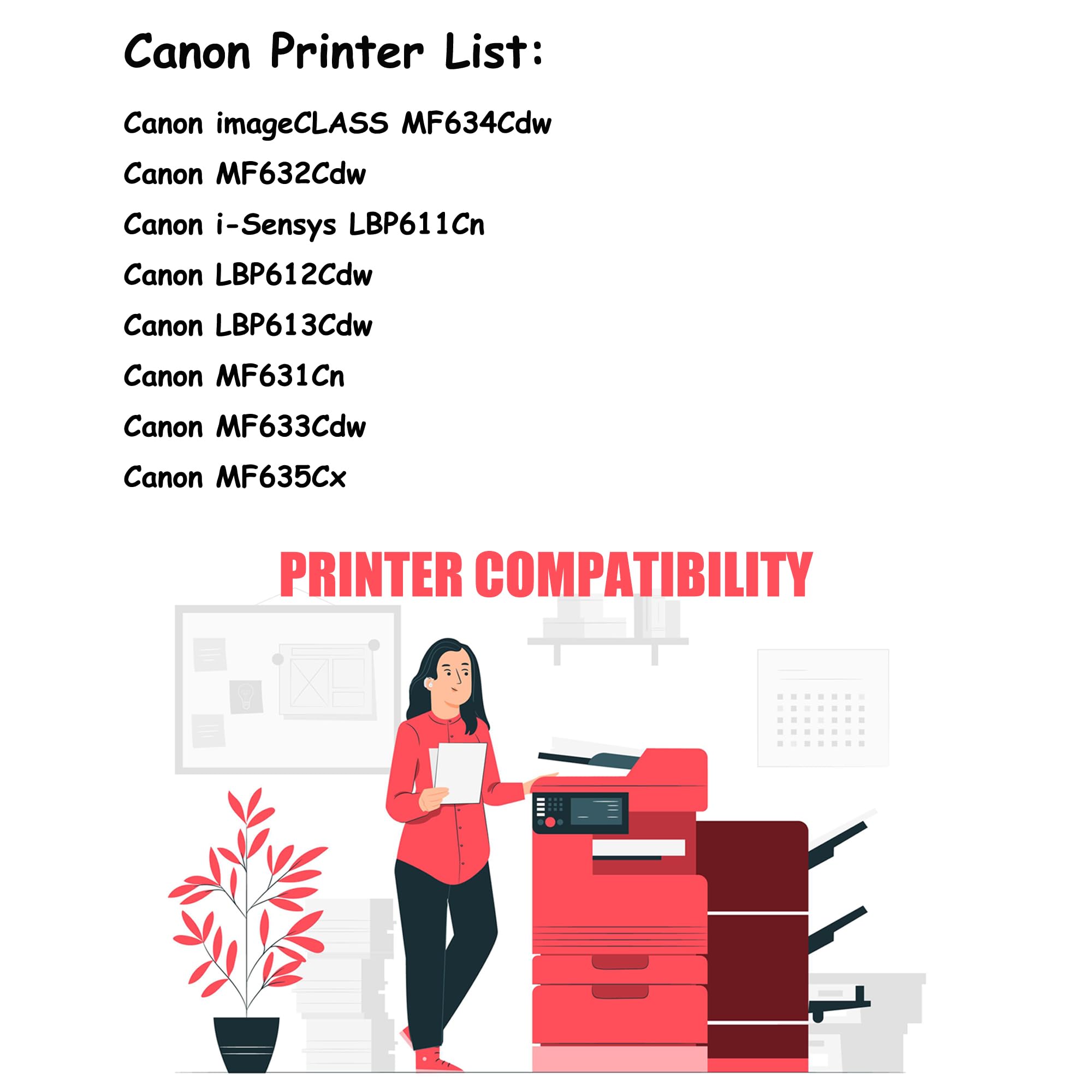 PrinterPro™ Compatible Toner Cartridge Replacement for Canon 045H Toner Cartridge CRG-045 CRG 045H High Yield - Canon Printer ImageClass MF632cdw ImageClass MF634cdw LBP611Cn LBP612Cdw (2 Black)