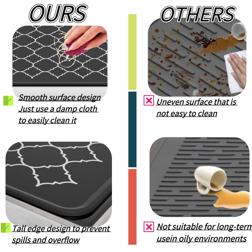 Nyoria Silicone Stove Top Mat Protector - 30" x 21" Cover for Electric Glass Top Stove Cooktop Induction Mat for Ceramic Top RV Countertop Heat-Resistant XL Dish Drying Mat
