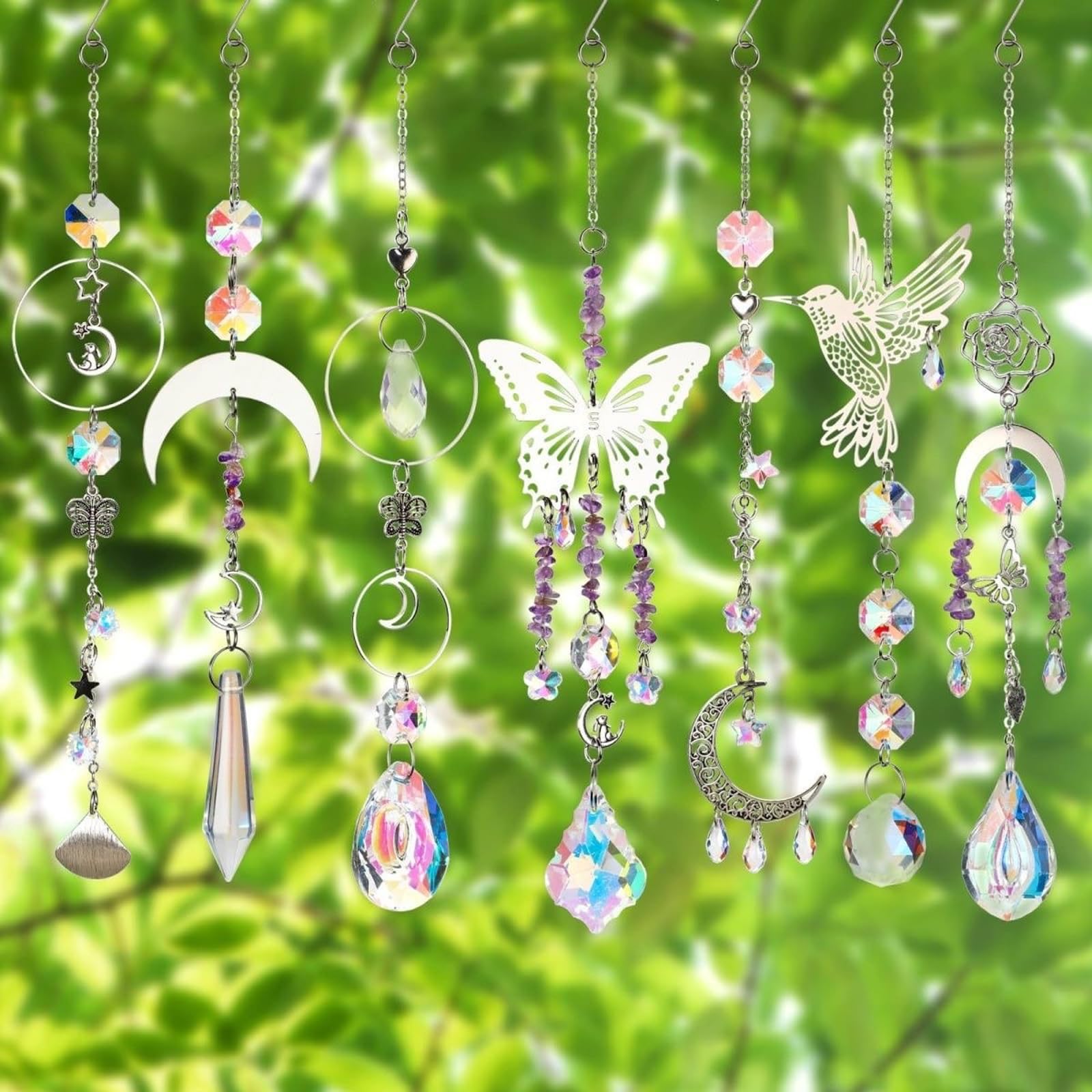 MYLEUS 400 Pcs DIY Suncatcher Kit for Adults, Crystal Sun Catchers Making Supplies with Hooks, Hanging Prism Suncatcher with Crystals Rainbow for Indoor Window Home Wedding Garden Christmas Decor