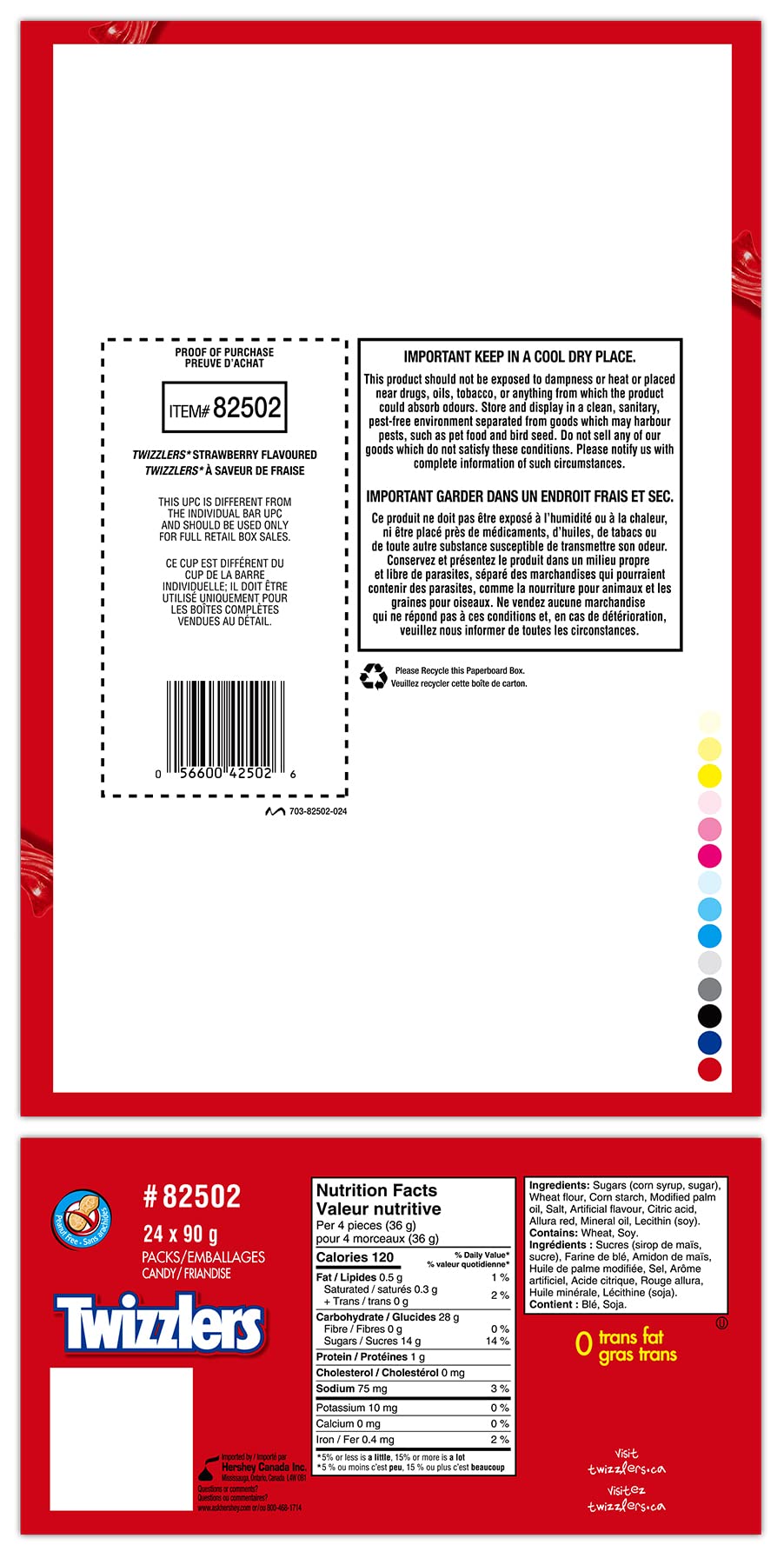 TWIZZLERS Licorice Candy, Strawberry, Valentines Candy, Bulk Candy, Bulk Candy to Share, 24 Count