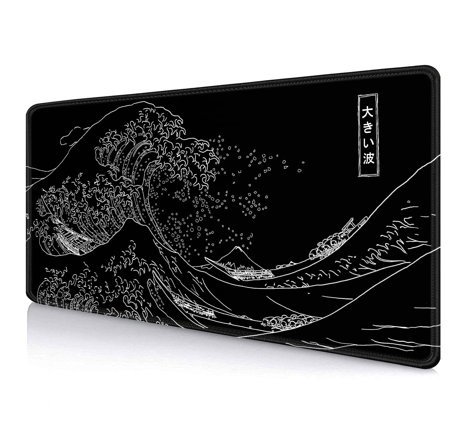 IMAYONDIA Great Wave Japanese Large Mouse Pad (90 x 41 cm) - Anime XXL Game, Extended Kanagawa Extended, Non-Slip Rubber Base, Long Format