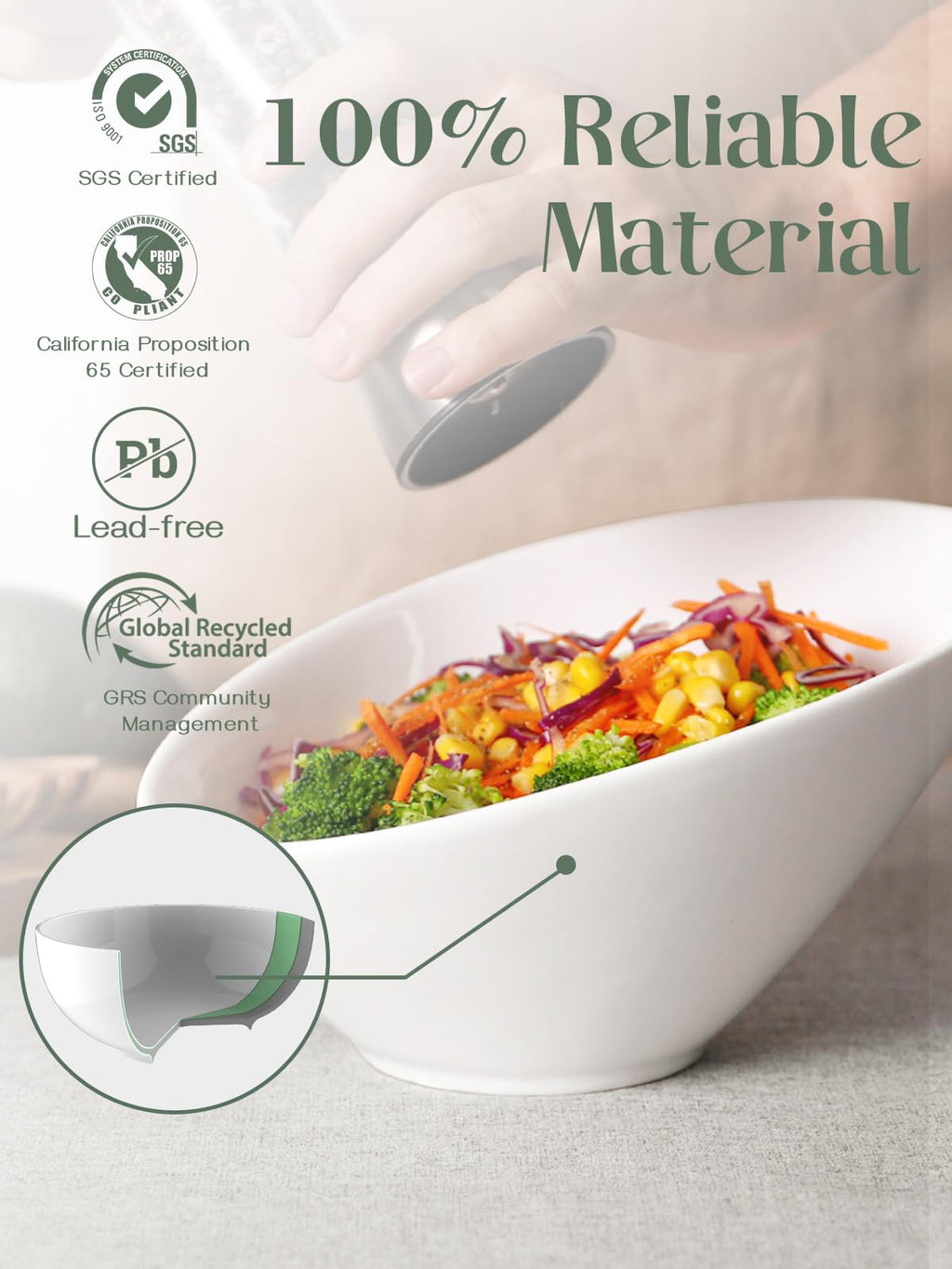 DOWAN Salad Bowls, 2 Packs Serving Bowls Porcelain, 26 Ounce Pasta Bowls, Elegant White Angled Serving Bowls for Salad, Pasta, Soup, Rice, Prep, Ideal for Restaurant
