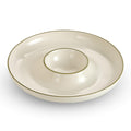 Ceramic Chip & Dip Tray Set: Large 11.5" Serving Dishes, Bowls & Platters, Christmas Dishes, Serving Platter, Snack Tray, Lenox Spice Village Set,Vaisselle de Noel for Appetizers & Parties