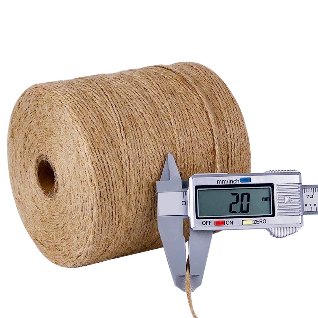 PerkHomy Natural Jute Twine 1800 Feet Long Twine String for Crafts Gift Wrapping Packing Gardening Crochet Knitting Macrame Decor (1800 FT * 2mm (3Ply))