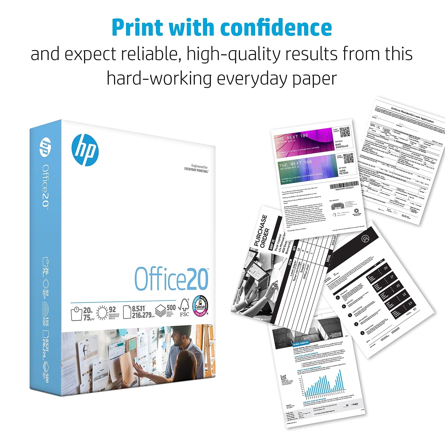 hp Printer Paper | 8.5 x 14 Paper | Office 20 lb | 1 Ream - 500 Sheets | 92 Bright | Made in USA - FSC Certified | 001422R