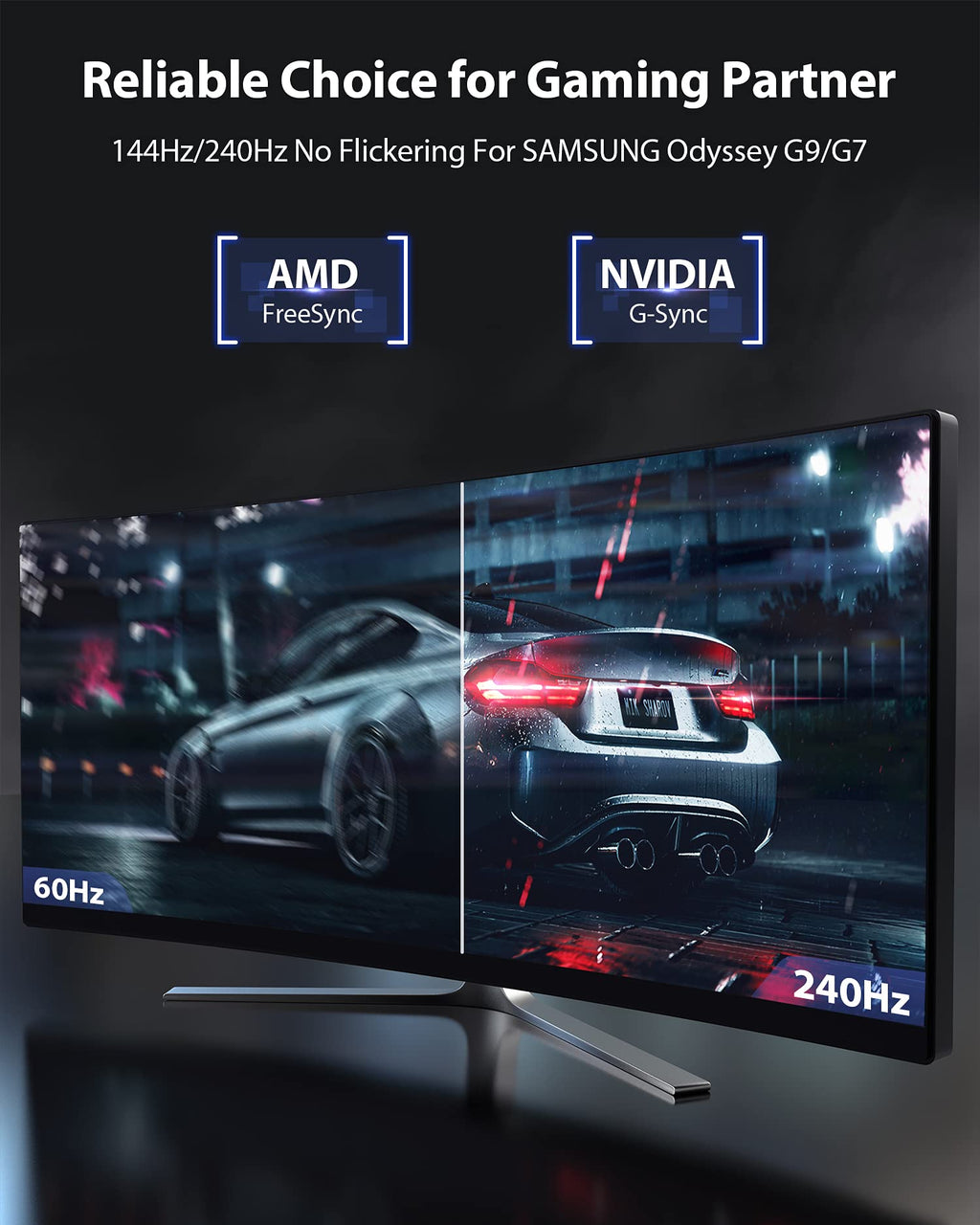 2Pack Stouchi Displayport 1.4 Cable 10FT/3M, 32.4Gbps [16K@30Hz, 8K@60Hz, 4K@120Hz, 1080P@240Hz] HDR, HDCP, DSC 1.2a, FreeSync G-Sync DP Cable for Gaming Monitor, RTX 5090, RX 9070, RTX 6000 Ada