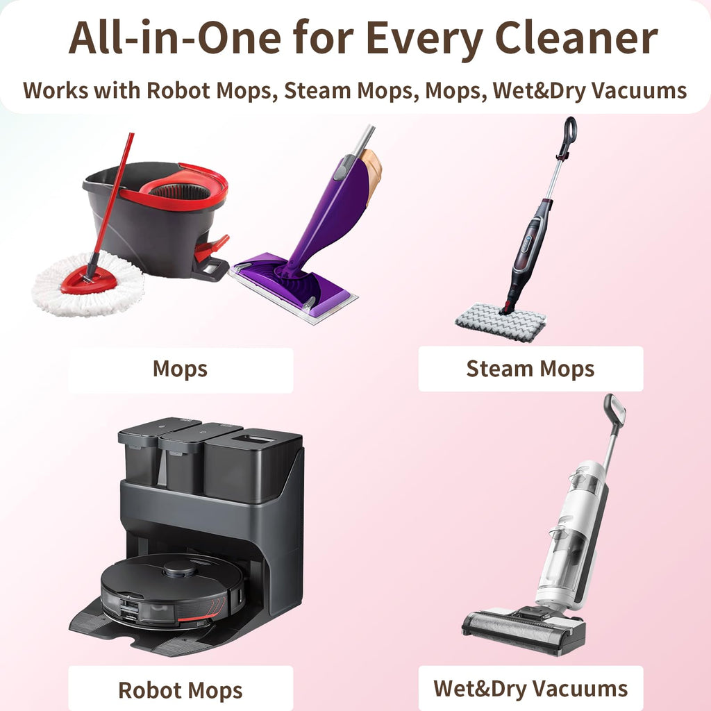 Robot Mop Cleaning Solution Concentrate Compatible with Robot Vaccum, Wet Dry Vacuums, for Roborock, Tineco, Dreame, Narwal, Shark, Bissell Mops, 1L, Dilution Ratio 1:200, Rose Scent