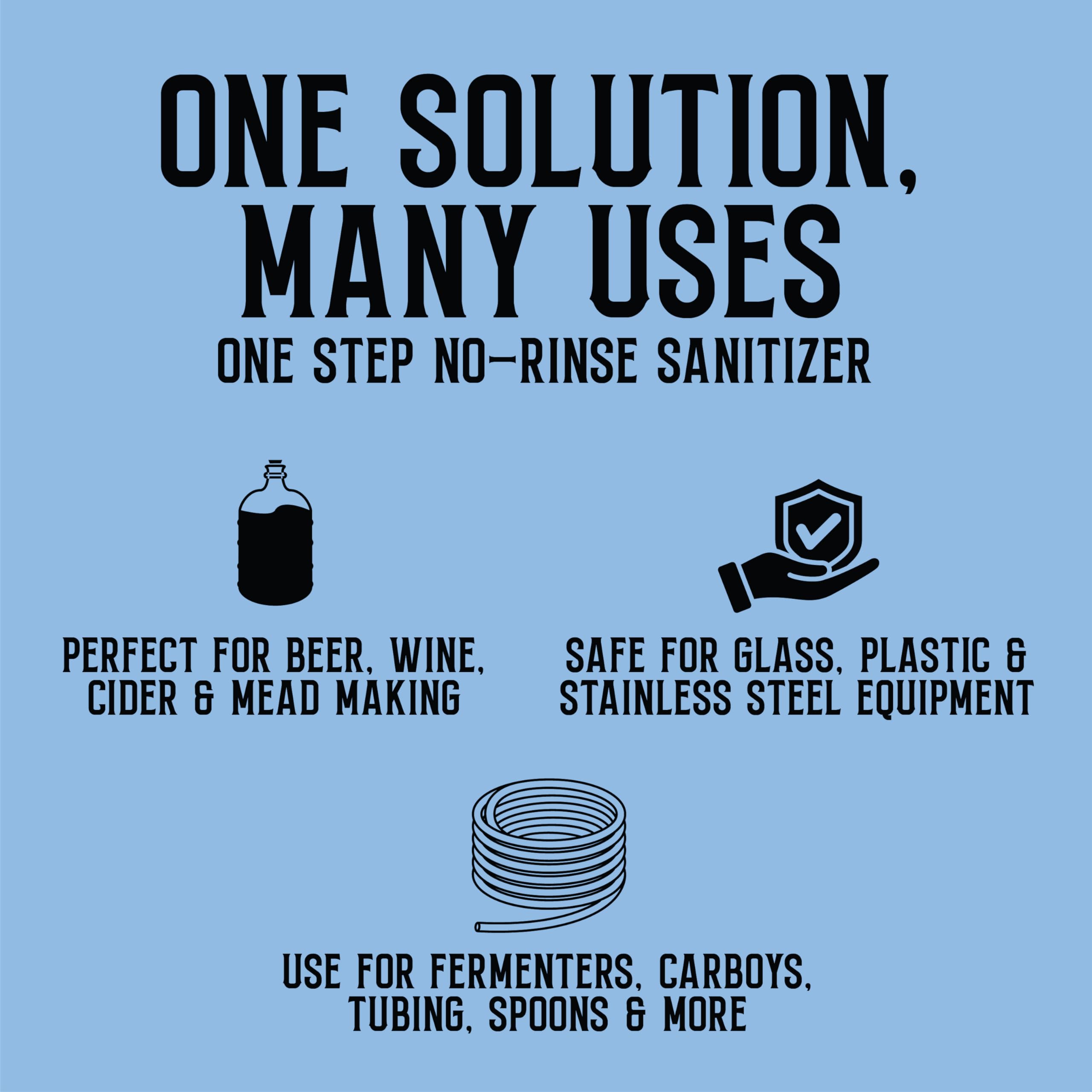 Craft A Brew - One Step No Rinse Cleanser - For Cleaning At Home Brewing Equipment - Non-Foaming Cleanser - Safe & Easy to Use - Home Brewing Supplies - 8 oz