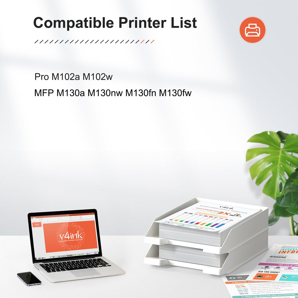 v4ink 1PK Compatible 19A Drum Replacement for HP 19A CF219A Drum Unit for use in HP Pro MFP M130fw M130nw M130fn M130a M102w M102a M130 M102 Printer (NO-Toner)