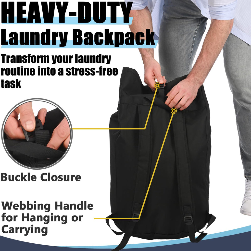 Laundry Bag Backpack 115L, College Laundry Backpack with Straps, Laundry Bags Extra Large Heavy Duty, Large Laundry Hamper Bag for College Students, Dirty Clothes Bag for Dorm, Apartment, Laundromat