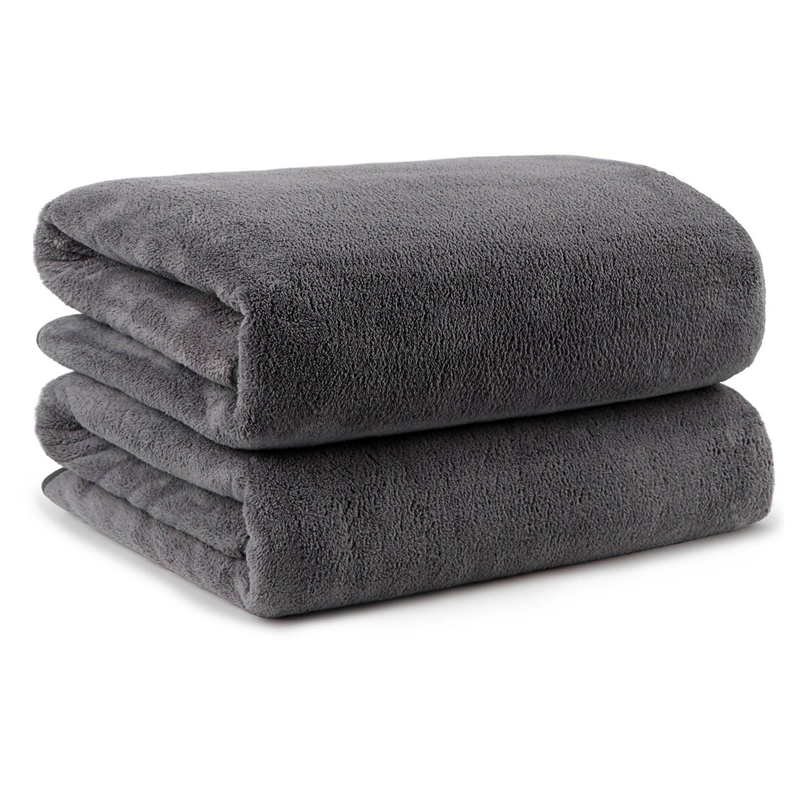 ORIGHTY Bath Towels Set Pack of 2(27’’ x 54’’) - Soft Feel Microfiber Bath Towels for Bathroom, Highly Absorbent Bath Sheet, Quick Drying Shower Towels, Fluffy Towel for Gym, Beach, SPA - Gery