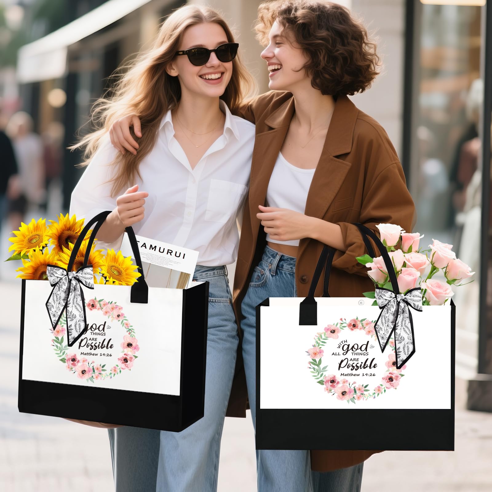 Christian Gifts for Women, Faith Based & Religious Gifts for Christian Women, Birthday Christmas Unique Catholic Gift Bible Accessories with Christian Tote Bags