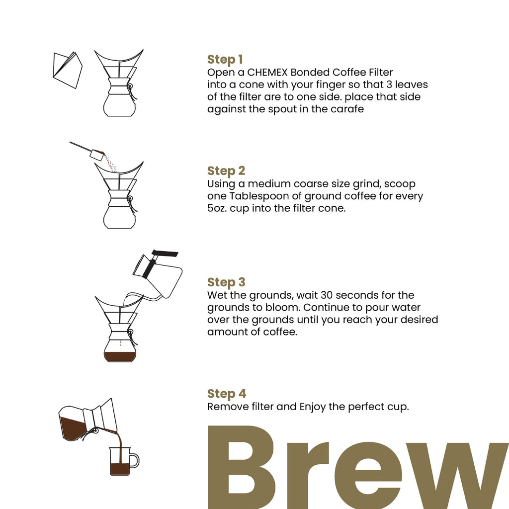 Chemex FSU-100 Bonded Coffee Filter Natural, One Size