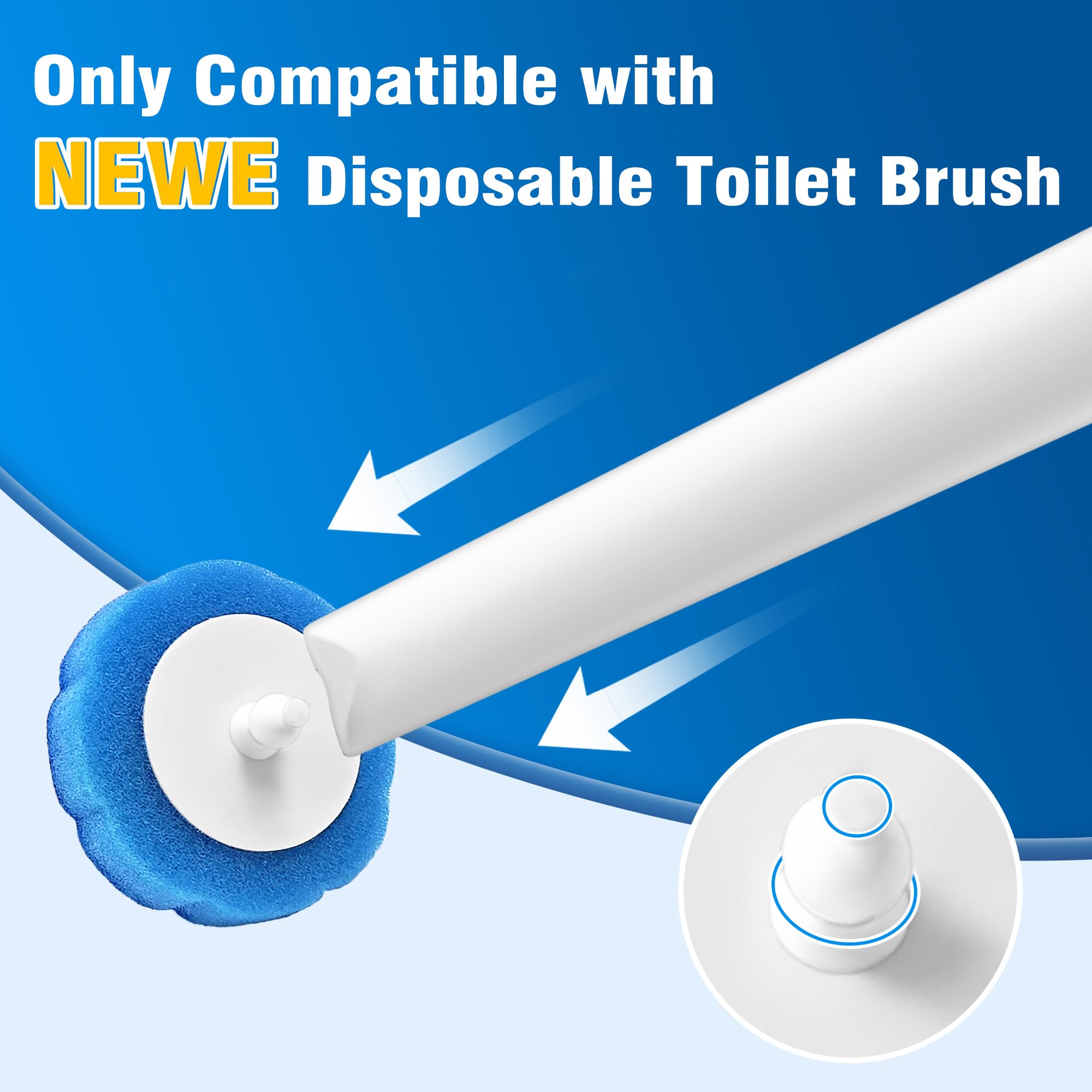 NEWE Disposable Toilet Brush Cleaner Refills 35PCS, Toilet Wand Replacement Heads